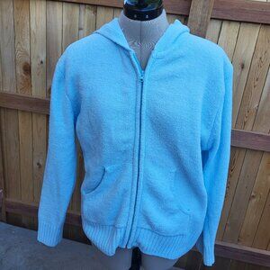 Anthony's light blue fleece zip font hoodie Large